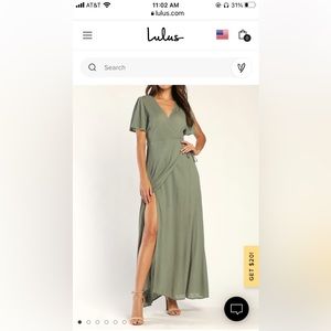 Green wrap maxi dress - Much Obliged Washed Olive Green Wrap Maxi Dress